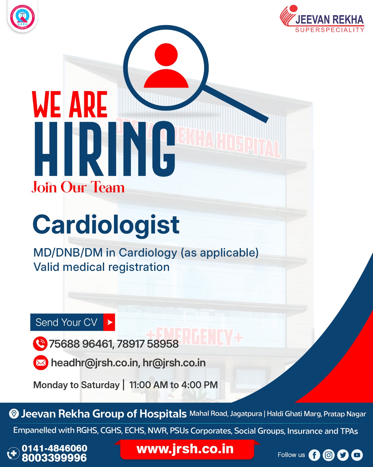We Are Hiring for Cardiologist (MD/DNB/DM)