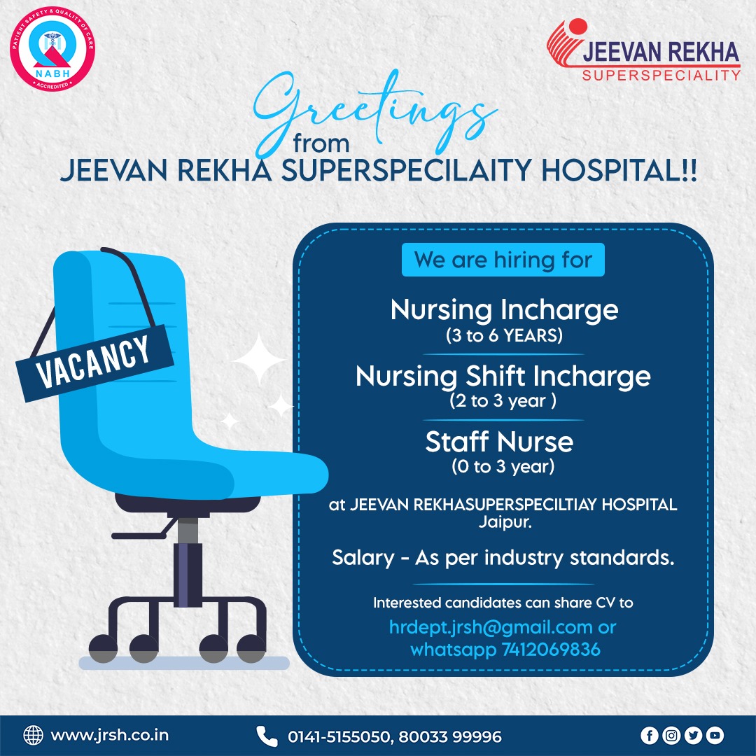 Hiring For ICU Incharge & ICU Staff Nurse